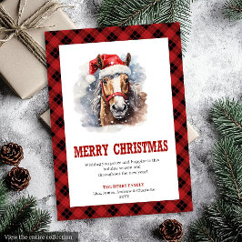Western Christmas card rustic cowboy plaid シーズンカード
