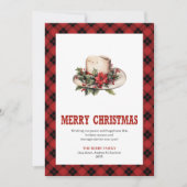 Western Christmas card with cowboy hat print シーズンカード (正面)