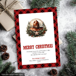 Western Christmas card with sheriff badge art シーズンカード