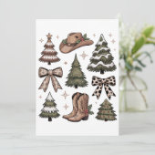 Western Christmas Coquette Bow Cowboy Cowgirl Boot シーズンカード (スタンド正面)