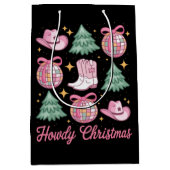 Western Christmas Coquette Howd Girly Boots Hat  ミディアムペーパーバッグ (正面)