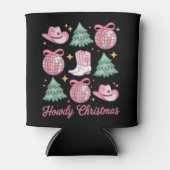 Western Christmas Coquette Howd Girly Boots Hat  缶クーラー (正面)