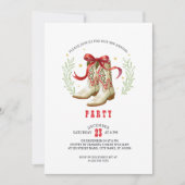 Western Christmas Cowboy Boots 招待状 (正面)