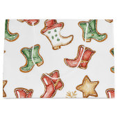 Western Christmas Cowgirl Cowboy Christmas ラージペーパーバッグ (正面)
