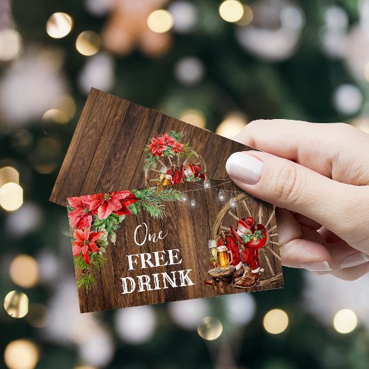 Western Christmas Free Drink Party Card Ticket 割引カード