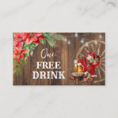 Western Christmas Free Drink Party Card Ticket 割引カード (正面)