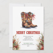 Western Christmas greeting card with cowboy boots シーズンカード (正面)