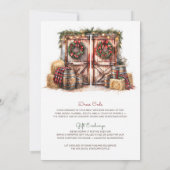 Western Christmas Holiday Hoedown Rustic Party 招待状 (裏面)