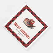 Western Christmas napkins with buffalo plaid print (コーナー)