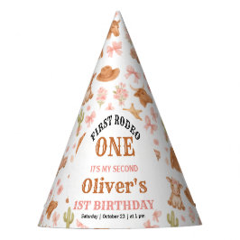 Western Coquette Cowgirl 1st Birthday Cute Pink パーティーハット