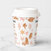 Western Coquette Cowgirl 1st Birthday Cute Pink 紙コップ (右)