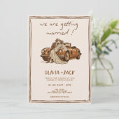 Western Country Boho Photo QR Code Wedding   招待状 (スタンド正面)