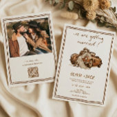 Western Country Boho Photo QR Code Wedding   招待状