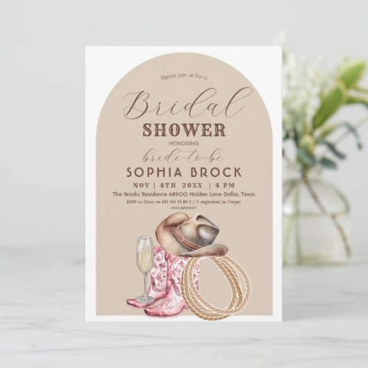 Western Country Bridal Shower 招待状 (スタンド正面)