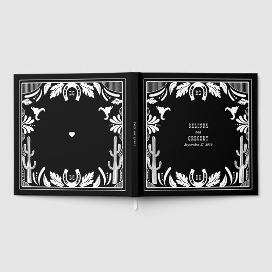 Western Country Cowboy Rustic Wedding  ゲストブック (全面)