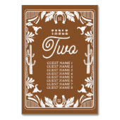 Western Country Cowboy Rustic Wedding テーブルナンバー (裏面)