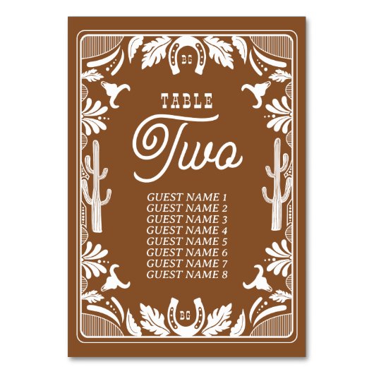 Western Country Cowboy Rustic Wedding テーブルナンバー (正面)