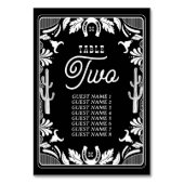 Western Country Cowboy Rustic Wedding テーブルナンバー (裏面)