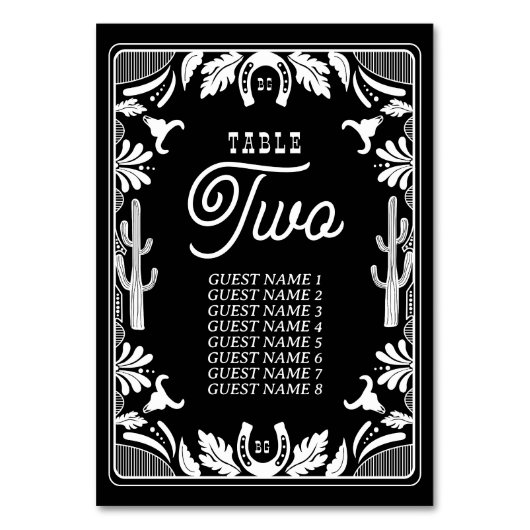 Western Country Cowboy Rustic Wedding テーブルナンバー (正面)