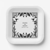 Western Country Cowboy Rustic Wedding ペーパープレート (正面)