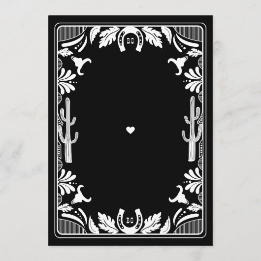 Western Country Cowboy Rustic Wedding メニュー (裏面)