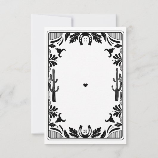 Western Country Cowboy Rustic Wedding 出欠カード (裏面)