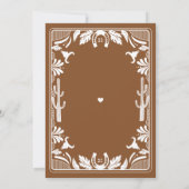 Western Country Cowboy Rustic Wedding Brown セーブザデート (裏面)