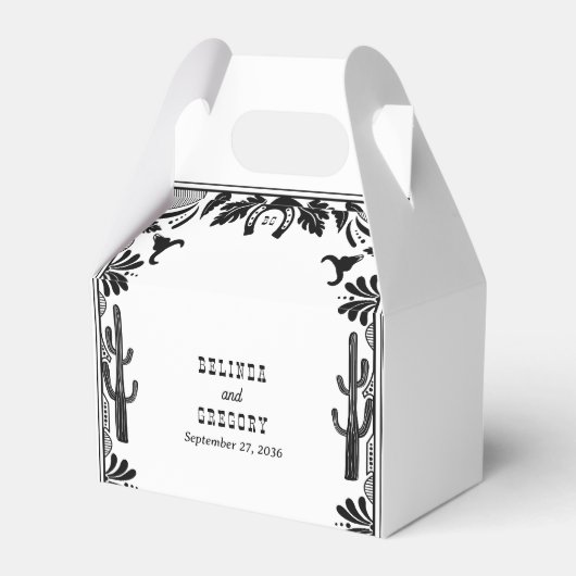 Western Country Cowboy Rustic Wedding Welcome フェイバーボックス (正面サイド)