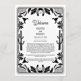 Western Country Cowboy Wedding Itinerary プログラム