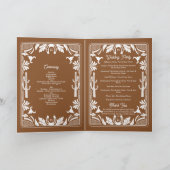 Western Country Cowboy Wedding Order of Service プログラム (内部)