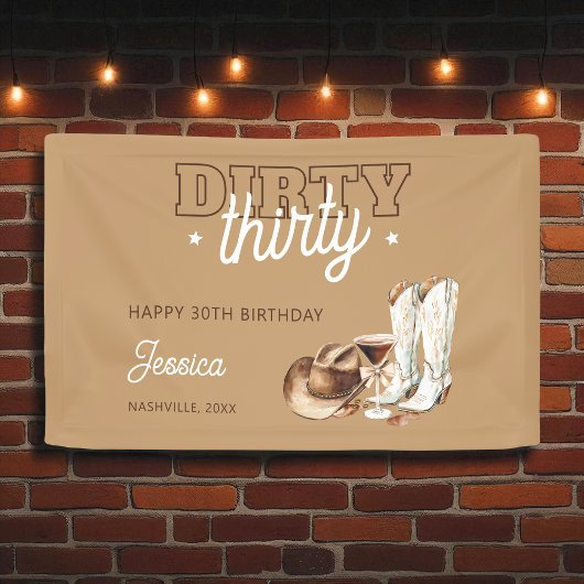 Western Country Dirty Thirty 30th Birthday Party 横断幕