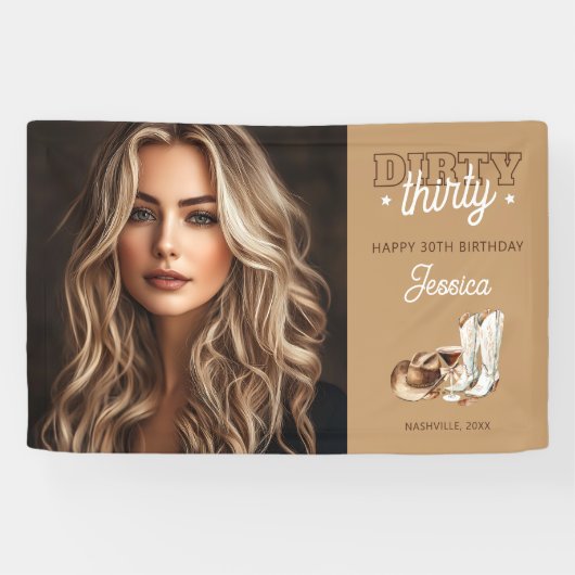 Western Country Dirty Thirty 30th Birthday Photo 横断幕 (横)