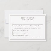 Western country longhornの結婚食事の選択RSVP 出欠カード (裏面)