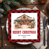 Western Country Red Black Plaid Paper Napkins