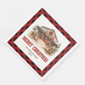 Western Country Red Black Plaid Paper Napkins (コーナー)