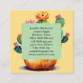 Western Country Succulent Cacti Cactus スクエア名刺 (裏面)