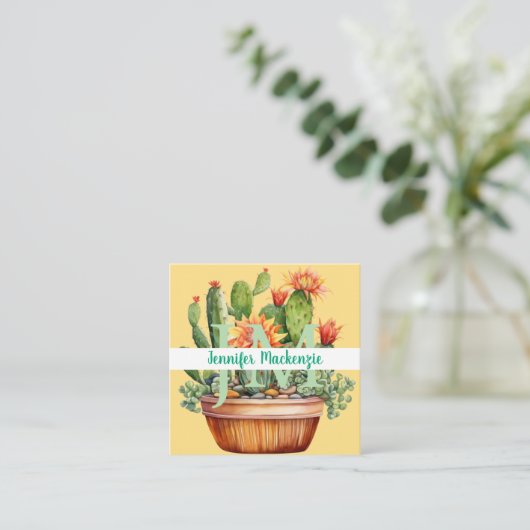 Western Country Succulent Cacti Cactus スクエア名刺 (スタンド正面)