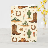 Western country theme with cactus カード (黄色い花)