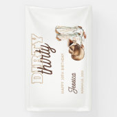 Western Country White Dirty Thirty 30th Birthday 横断幕 (縦)