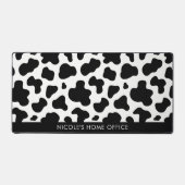 Western Cow Print Southern Office Business Name デスクマット (正面)
