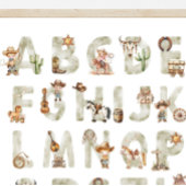Western Cowboy Alphabet ABC Poster For Kids Room ポスター