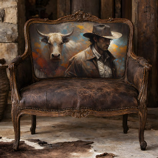 Western Cowboy and Longhorn Art Decoupage 薄葉紙