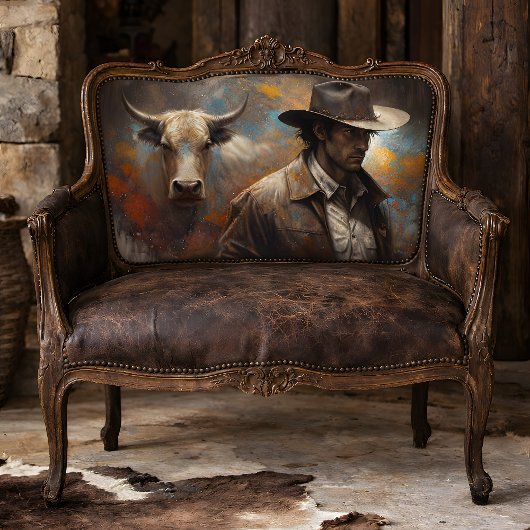 Western Cowboy and Longhorn Art Decoupage 薄葉紙