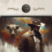 Western Cowboy and Longhorn Art Decoupage 薄葉紙