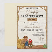 Western Cowboy Baby Shower Invitation 招待状 (正面/裏面)