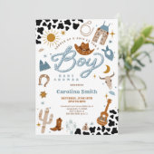 Western Cowboy Baby Shower Invitation 招待状 (スタンド正面)