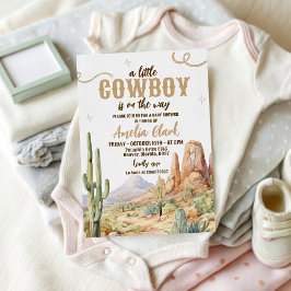 Western Cowboy Baby Shower Invite 招待状