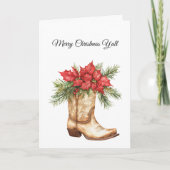 Western Cowboy Boot Christmas カード (正面)