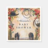 Western Cowboy Boots Baby Shower スタンダードカクテルナプキン (正面)