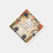 Western Cowboy Boots Baby Shower スタンダードカクテルナプキン (角)